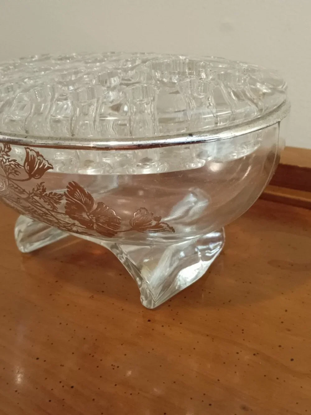 Vintage Martinsville Viking #1048 Flowerlite Oval Clear 